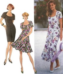 7818 SIMPLICITY STRETCH  SHORT SLEEVE SLIM DRESS, FLARE DRESS LENGTHS PATTERN 6-10